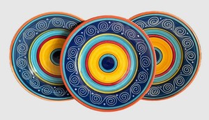 BP - Set of Three Pier 1 Italian Summer Dinner Plates