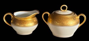 M - Vintage SHI Golden Reflections China Bowls with Pickard Creamer Pitcher and Sugar Bowl