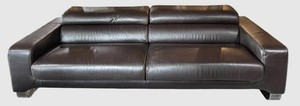 Vintage Roche Bobois Dark Brown Leather Sofa