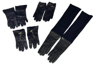 BD - Four Pairs Mixed Styles Black Leather Gloves