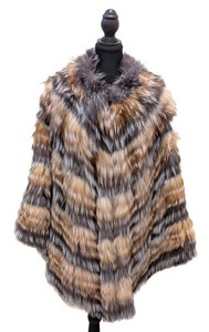 Fox Fur Womens Cape - Multicolored Long-Hair Fur