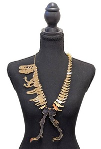 Tatty Devine Gold Mirror Acrylic Dinosaur Skeleton Articulated Fossil Necklace