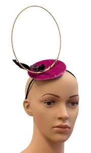 Fascinator - Celina Kane Fuchsia Velvet Headpiece