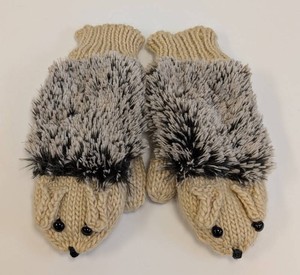 Hedgehog Mittens - Knitted Matching Pair