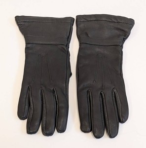 Leather Gloves - Barneys Black Cashmere-Lined Size 6.5
