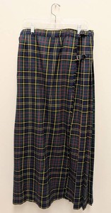 Vintage Wool Tartan Kilt Skirt - Womens MediumLarge