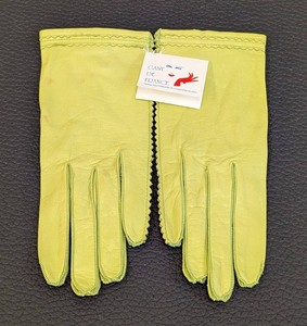 Leather Gloves - Gant De France Lime Green Size 6.5