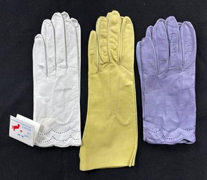 Leather Dress Gloves - Gant De France & Assorted Colors, 3-Pair Mixed Lot