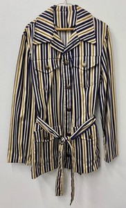 CT - Vintage Striped Belted Jacket - 44in Waist XL or Larger