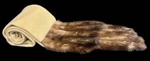 JL - Vintage Scarf With Mink Fur Ends 68 in