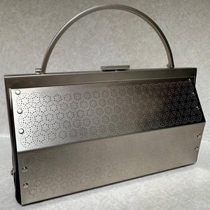 Wendy Stevens La Casa Bag - Perforated Metal Clutch with Leather Trim