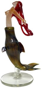 Milon Townsend Studio Art Glass Mermaid Perfume Bottle Figurine