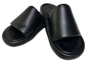Wedge Slide Sandals - Balenciaga Rise Black Lambskin Size 37