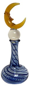 Vintage Milon Townsend Signed Studio Art Glass Moon Finial Perfume Bottle