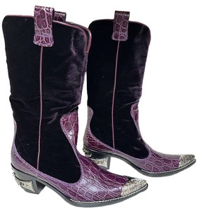 Cowboy Boots - Giuseppe Zantti-Vicini Purple Velvet Size 7B
