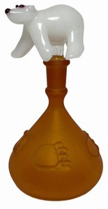Vintage Art Glass Bottle - Ellis Burk Polar Bear Essence 1997