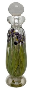 Art Glass Perfume Bottle - Lukian Studios Purple Iris