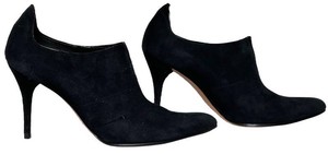 Black Suede Booties - Costume National Luxe Size 37.5, 3 34in Heel