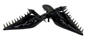 Mules - Balenciaga Black Patent Leather Spike Knife-Toe Pair Size 37