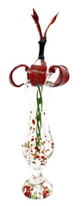 Unique Handblown Art Glass Perfume Bottle - Floral Multicolor Design