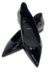 Designer Flats - Christian Louboutin Hot Chickita Black Patent EU 37 12
