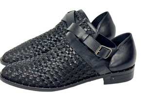 Ankle Strap Booties - Freda Salvador Spark Woven Black Leather