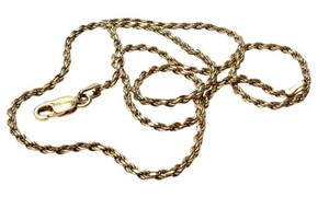 Sterling Silver Rope Chain Necklace 17.5 Inch