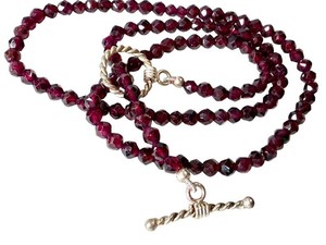 Beaded Garnet Necklace - Faceted Gemstone Beads