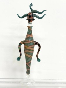 Handblown Art Glass Sculptural Perfume Bottle