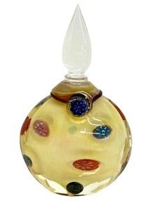 Art Glass Perfume Bottle - Handblown Floral