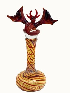 Art Glass Perfume Bottle - Handblown Dragon Form