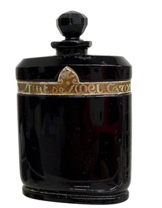 Vintage Caron Nuit de Nol Perfume Bottle - Art Deco Black Glass Flacon