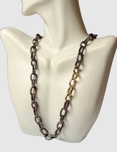 Link Necklace - 14k Gold & Oxidized Sterling Silver