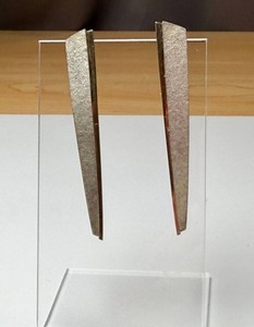 Sterling Silver Drop Earrings - Artisan Signed With 18k Gold Backs