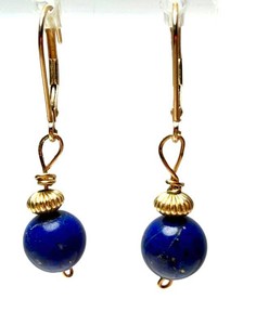 Lapis Lazuli Earrings - 14k Gold Drop Earrings