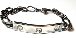 Sterling Silver Bracelet - Skull Link 8