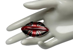 Enamel Lips Brooch - Lulu Guinness-Style Union Jack Design