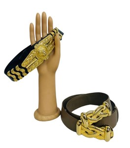 Designer Belts - Judith Leiber Ornate Gold-Tone Buckles (Lot of 2)