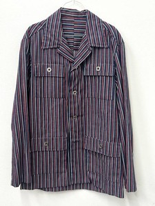 Military-Style Striped Utility Jacket No Size Tag