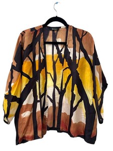 Womens Abstract Print Jacket Size 2