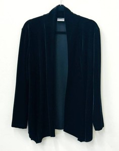 Velvet Duster - Chicos Black Open-Front Jacket Size 2