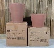 2 Planters-Southern Patio Vaso 10 in. x 10.87 in. Tall Terracotta Clay Pot, Vaso 9.8 in. x 6.7 in. Terracotta Clay Pot
