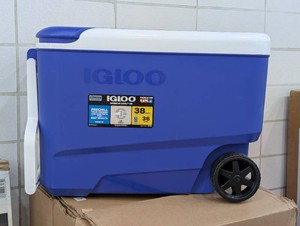 Igloo Wheelie Cool 38qt Rolling Cooler - Blue Odor & Stain-Resistant, Polyethylene