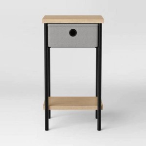 Fabric Bin Side Table Black Frame - Room Essentials