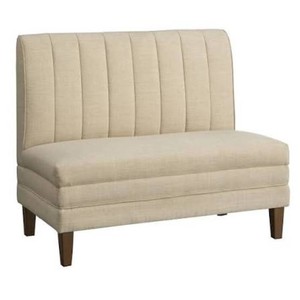 Lifestorey Kerrington Channel Back Upholstered Breakfast Nook Bench Cream