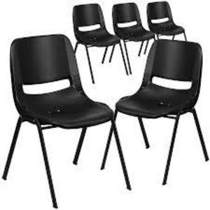 5 Modern Black PlasticBlack Frame Plastic Accent Chair (bidding on all 5 units)