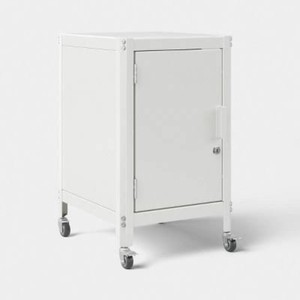 Dorm Metal Rolling Locker Storage Cabinet with Lock Chalk White - Room Essentials