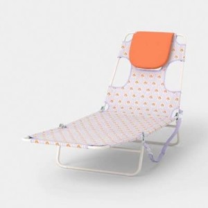 Folding Beach Tanning Chair Orange Floral - Room Essentials