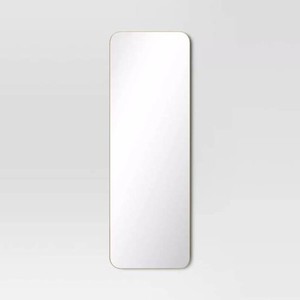 20 x 60 Infinity Full Length Mirror Brass - Threshold Modern Leaning, Wall Mountable