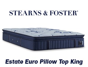 Stearns & Foster Estate Collection Firm Euro Pillow Top King Mattress - MSRP $3,299.00 - No Reserve